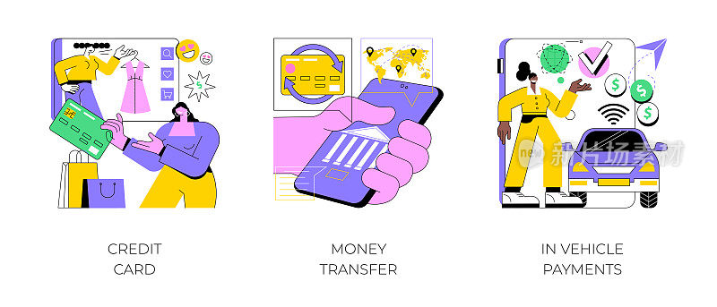 Digital payment abstract concept vector illustrations.